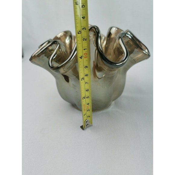 Antonio Tammaro Murano Art Glass Candle Vase Made In Italy 5" - Picture 10 of 11